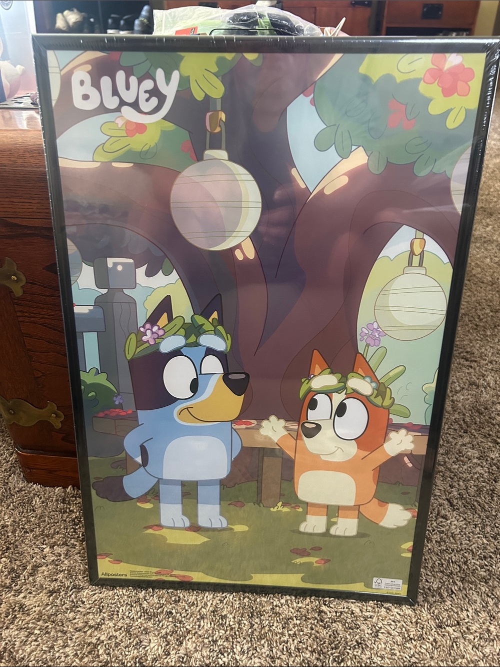 Bluey Poster - Blue and Orange Cartoon Characters